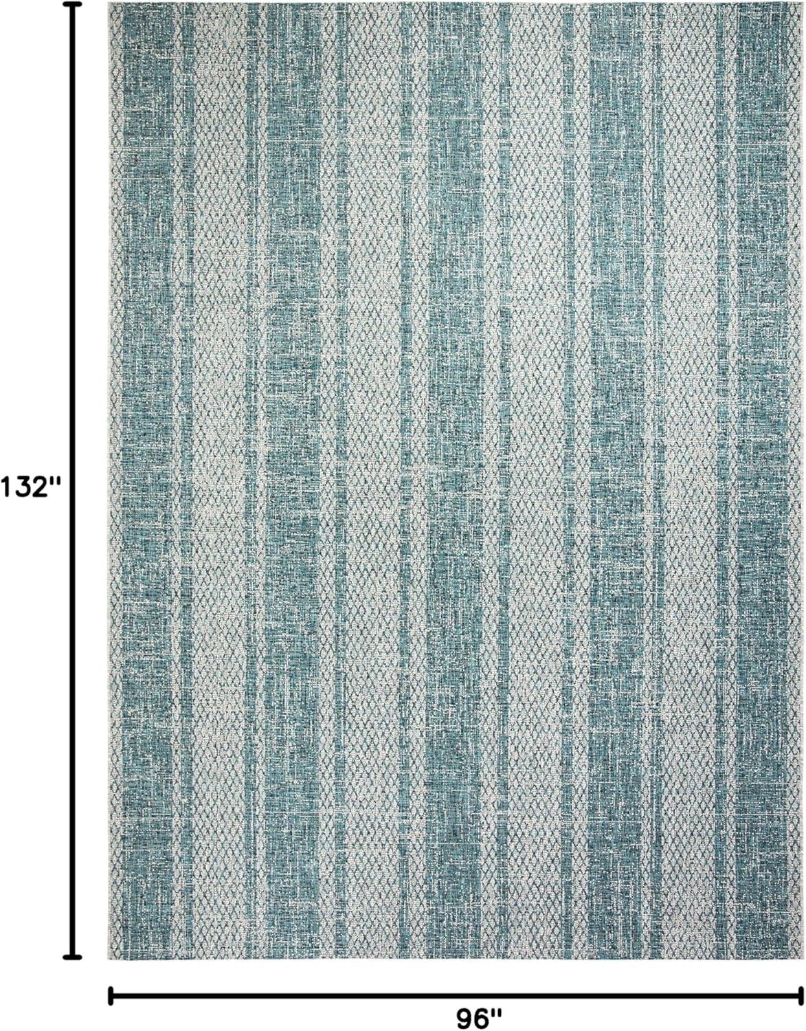 image:imageSAFAVIEH Washable Rug Outdoor Courtyard Collection 8 x 11 Light Grey amp Blue NonShedding amp Easy Cleaning Ideal for Patio Backyard Mudroom CY873636812Light GreyTeal
