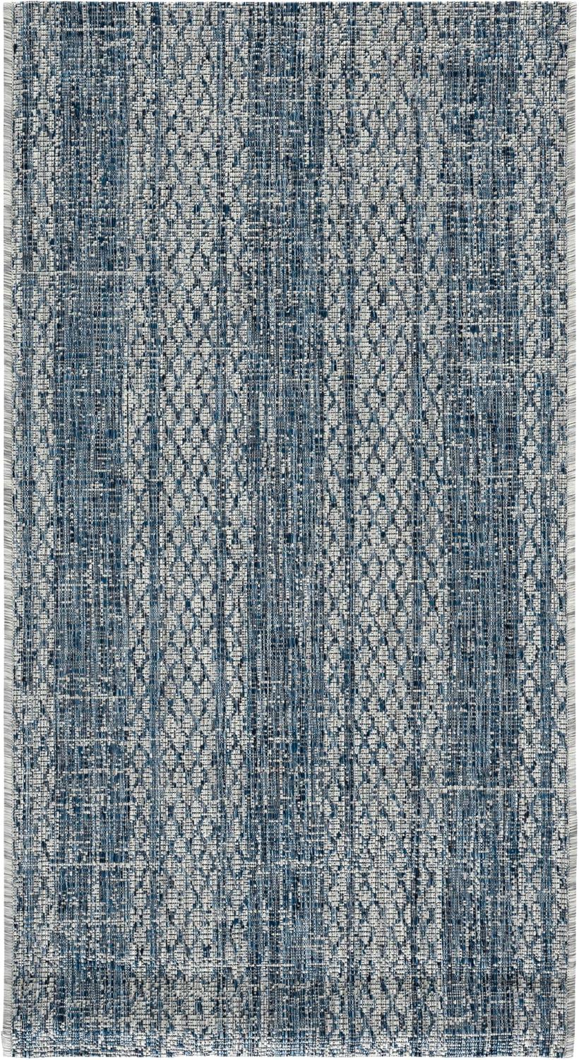 image:imageSAFAVIEH Washable Rug Outdoor Courtyard Collection 8 x 11 Light Grey amp Blue NonShedding amp Easy Cleaning Ideal for Patio Backyard Mudroom CY873636812Light Grey Blue