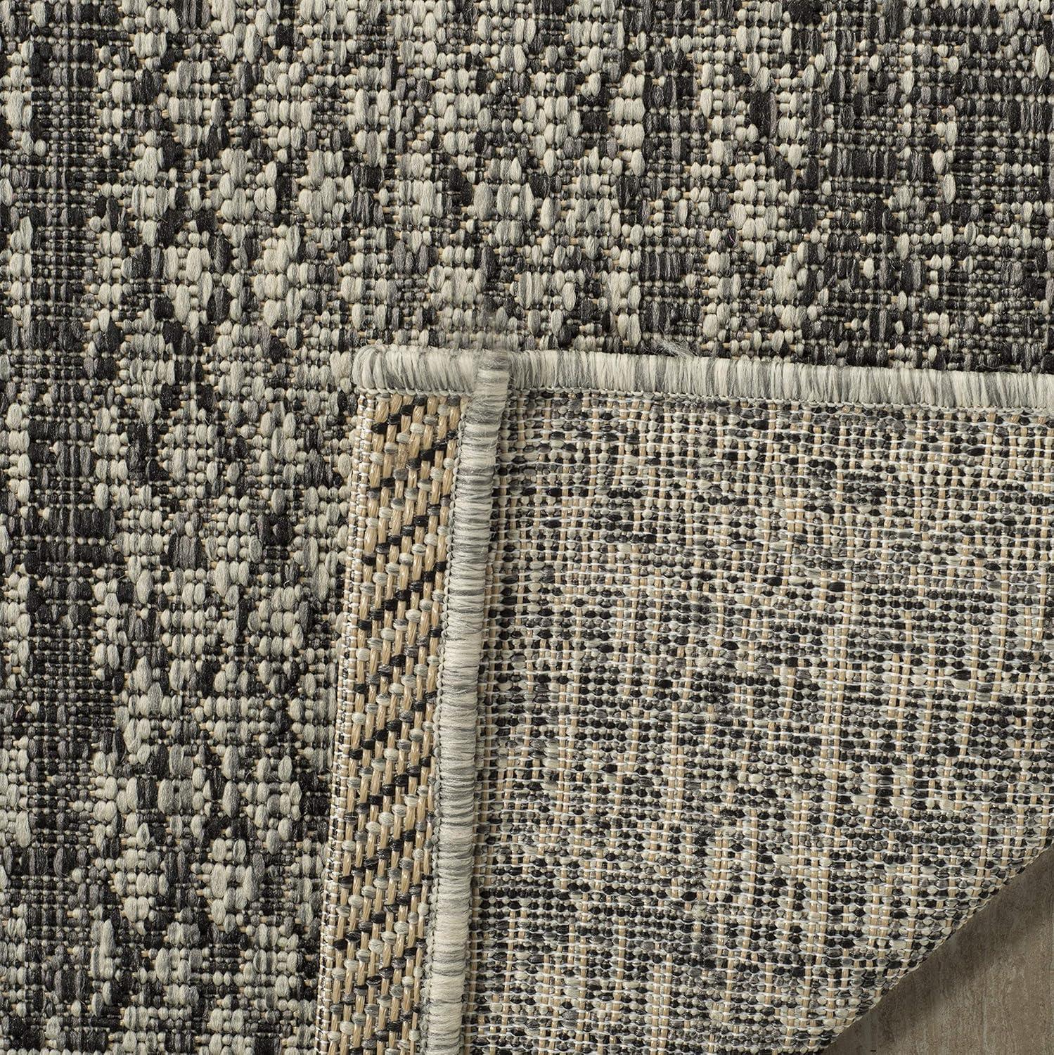image:imageSAFAVIEH Washable Rug Outdoor Courtyard Collection 8 x 11 Light Grey amp Blue NonShedding amp Easy Cleaning Ideal for Patio Backyard Mudroom CY873636812Light Grey Blue