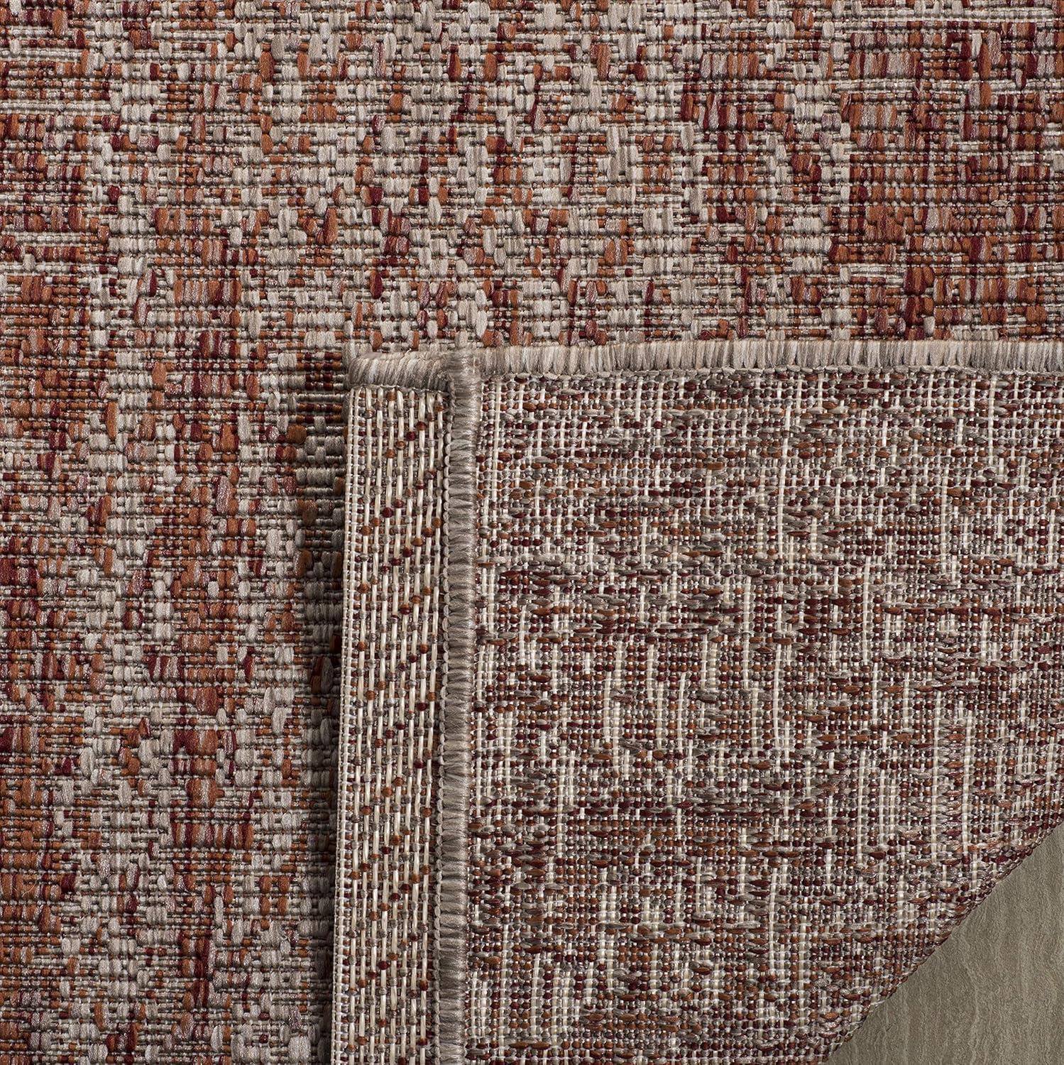 image:imageSAFAVIEH Washable Rug Outdoor Courtyard Collection 8 x 11 Light Grey amp Blue NonShedding amp Easy Cleaning Ideal for Patio Backyard Mudroom CY873636812Light BeigeTerracotta