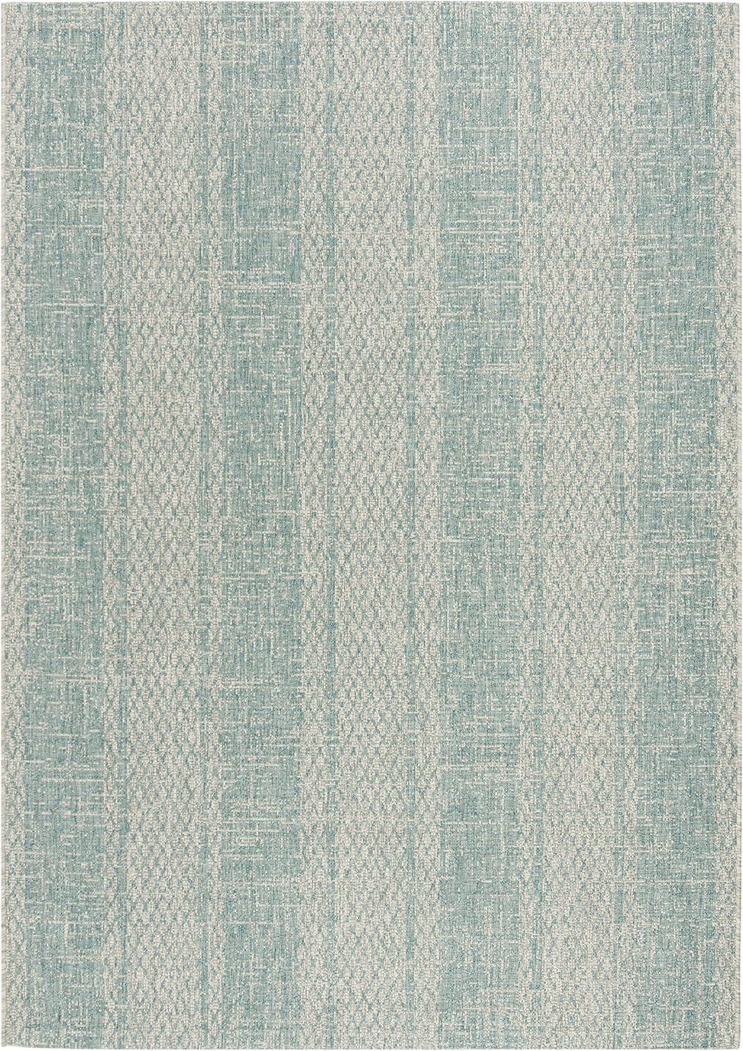 image:imageSAFAVIEH Washable Rug Outdoor Courtyard Collection 8 x 11 Light Grey amp Blue NonShedding amp Easy Cleaning Ideal for Patio Backyard Mudroom CY873636812Light GreyAqua