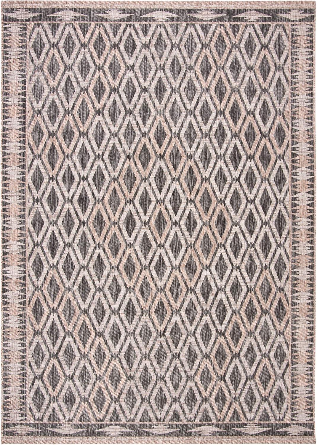 image:imageSAFAVIEH Washable Rug Outdoor Courtyard Collection 9 x 12 Navy amp Grey NonShedding amp Easy Cleaning Ideal for Patio Backyard Mudroom CY853136821BlackNatural