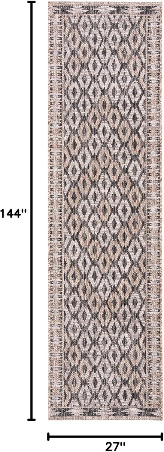 image:imageSAFAVIEH Washable Rug Outdoor Courtyard Collection 9 x 12 Navy amp Grey NonShedding amp Easy Cleaning Ideal for Patio Backyard Mudroom CY853136821BlackNatural