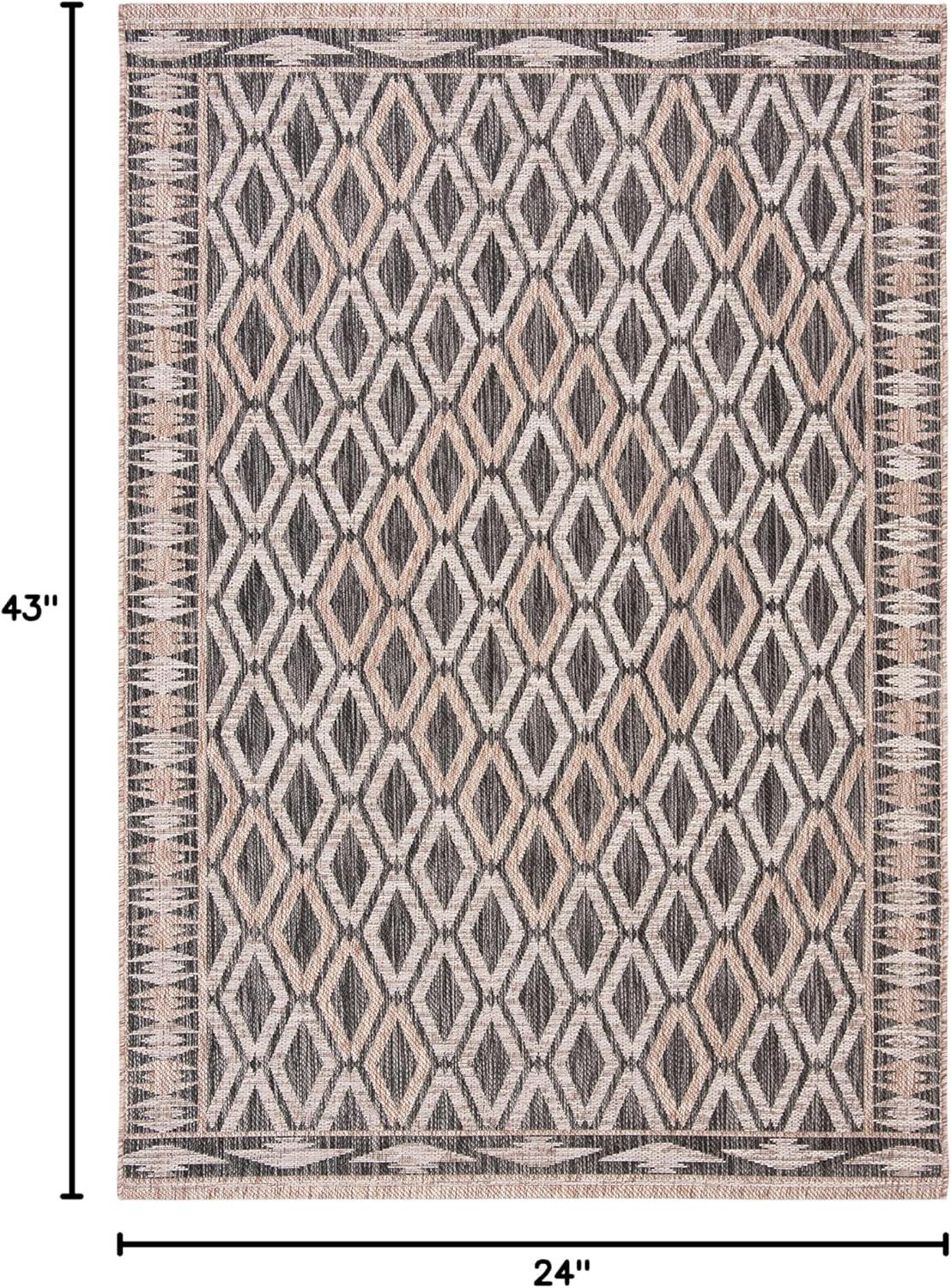 image:imageSAFAVIEH Washable Rug Outdoor Courtyard Collection 9 x 12 Navy amp Grey NonShedding amp Easy Cleaning Ideal for Patio Backyard Mudroom CY853136821BlackNatural