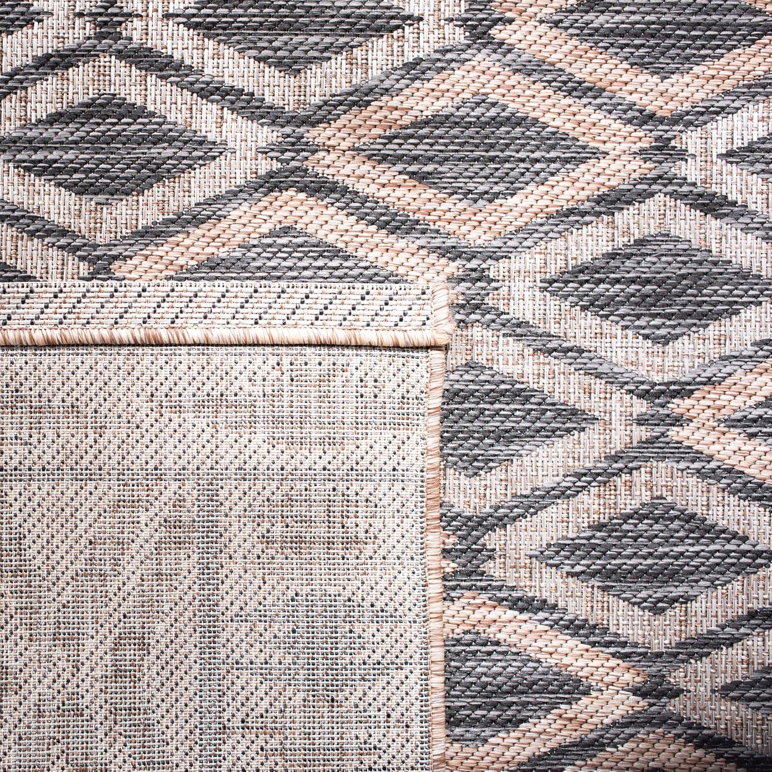 image:imageSAFAVIEH Washable Rug Outdoor Courtyard Collection 9 x 12 Navy amp Grey NonShedding amp Easy Cleaning Ideal for Patio Backyard Mudroom CY853136821BlackNatural