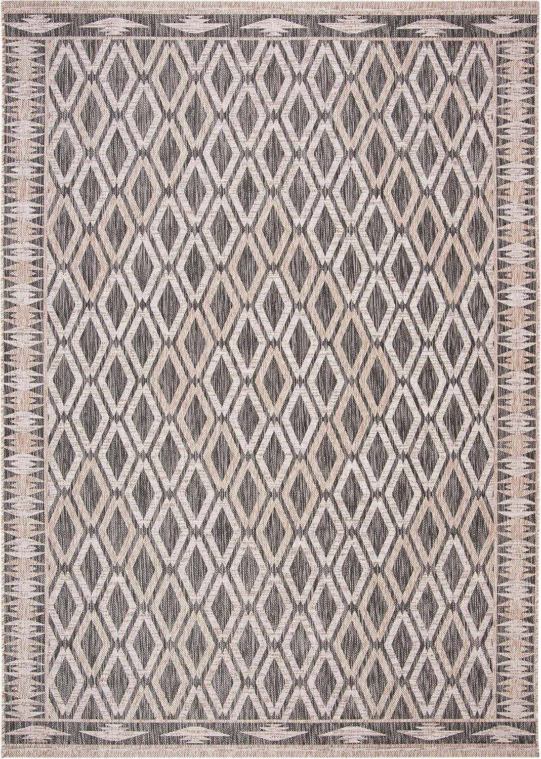 image:imageSAFAVIEH Washable Rug Outdoor Courtyard Collection 9 x 12 Navy amp Grey NonShedding amp Easy Cleaning Ideal for Patio Backyard Mudroom CY853136821BlackNatural
