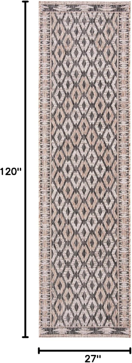 image:imageSAFAVIEH Washable Rug Outdoor Courtyard Collection 9 x 12 Navy amp Grey NonShedding amp Easy Cleaning Ideal for Patio Backyard Mudroom CY853136821BlackNatural