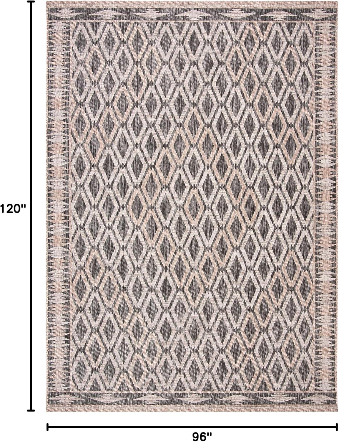image:imageSAFAVIEH Washable Rug Outdoor Courtyard Collection 9 x 12 Navy amp Grey NonShedding amp Easy Cleaning Ideal for Patio Backyard Mudroom CY853136821BlackNatural