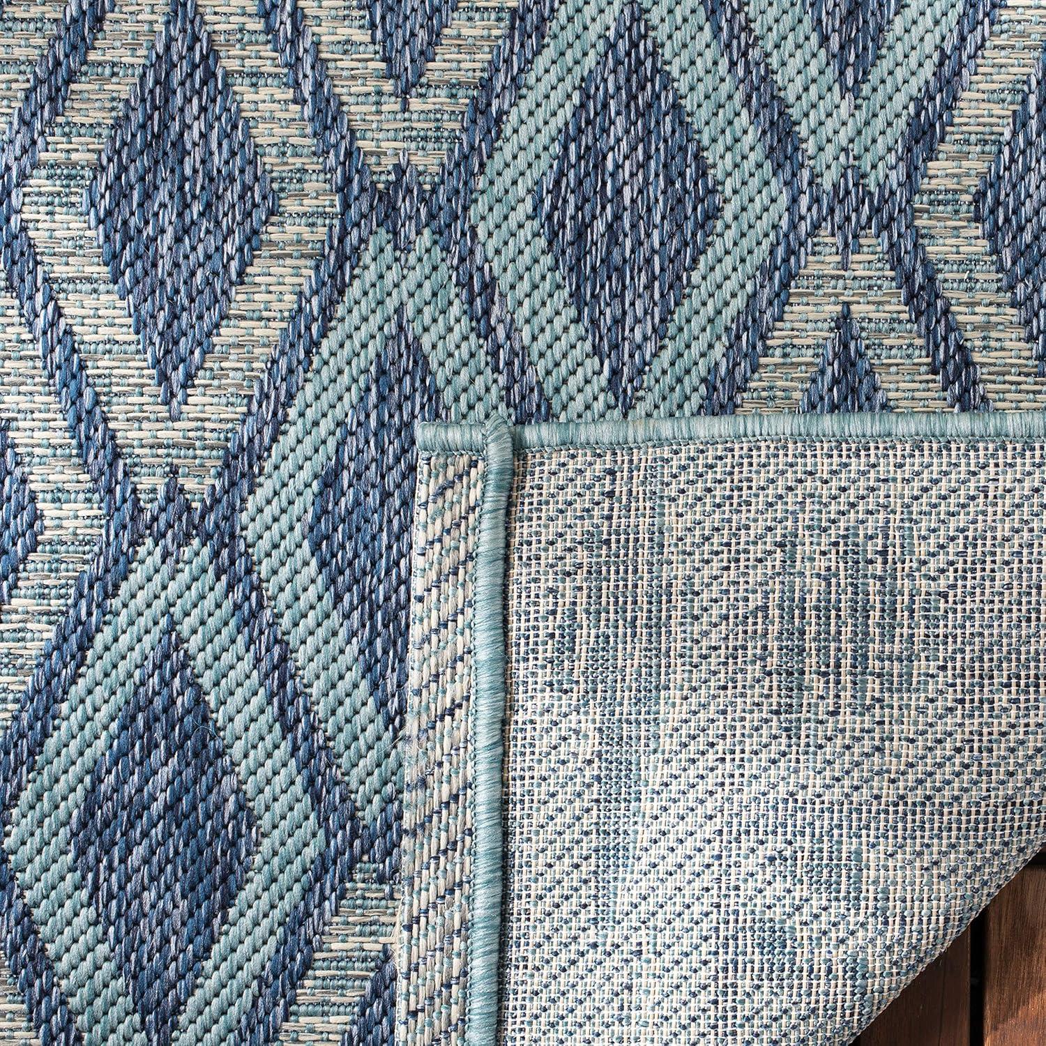 image:imageSAFAVIEH Washable Rug Outdoor Courtyard Collection 9 x 12 Navy amp Grey NonShedding amp Easy Cleaning Ideal for Patio Backyard Mudroom CY853136821NavyAqua