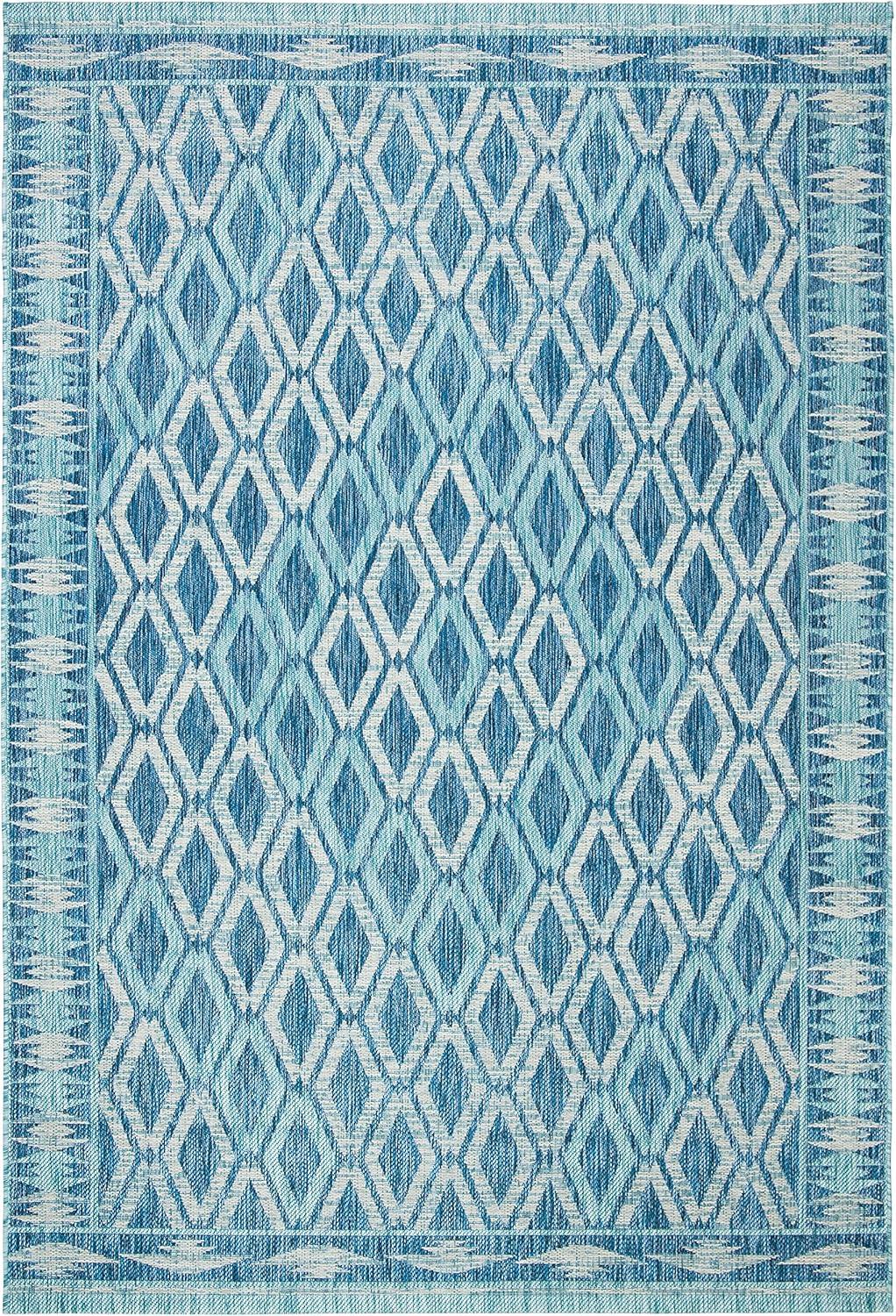 image:imageSAFAVIEH Washable Rug Outdoor Courtyard Collection 9 x 12 Navy amp Grey NonShedding amp Easy Cleaning Ideal for Patio Backyard Mudroom CY853136821NavyAqua