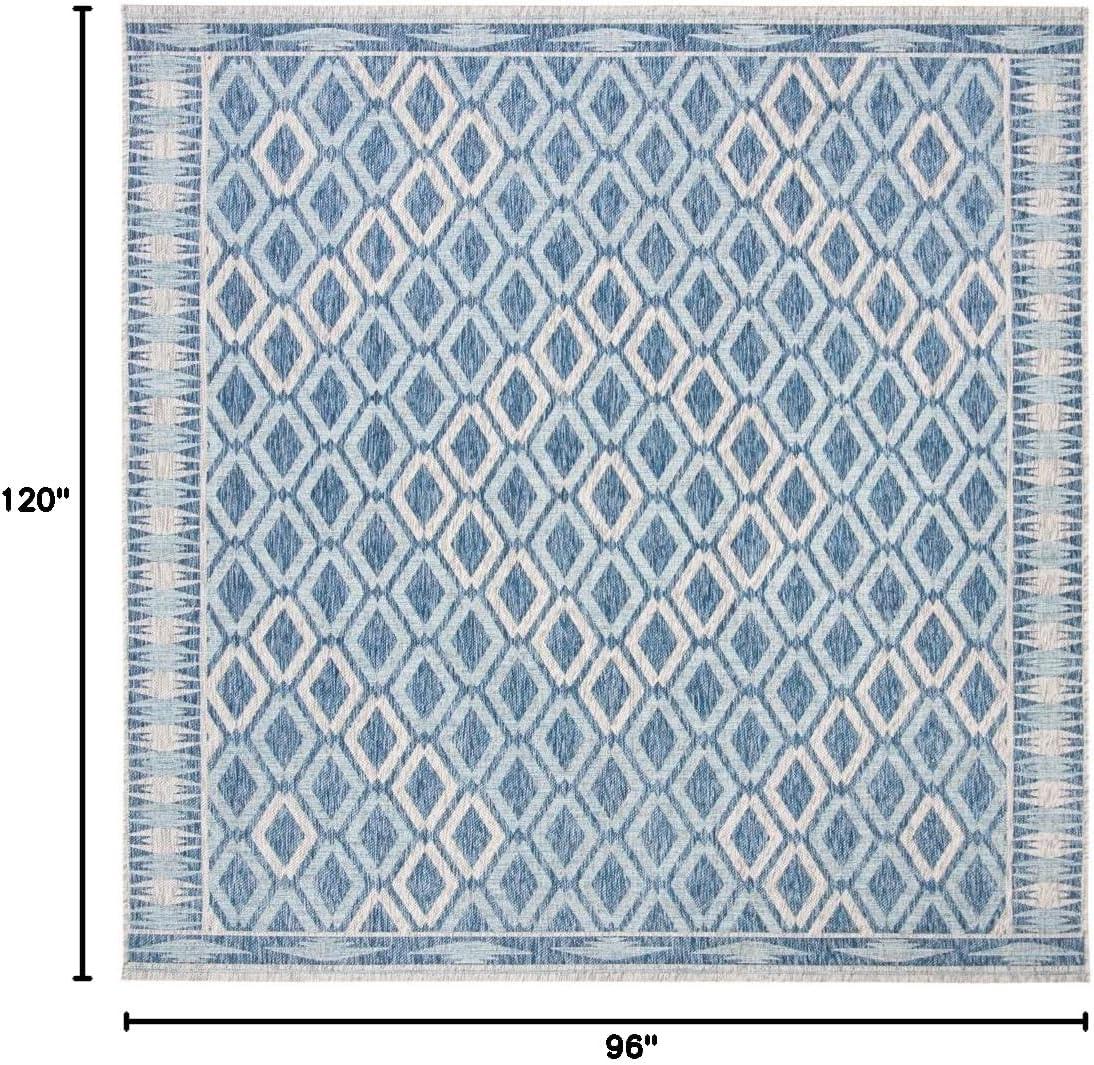 image:imageSAFAVIEH Washable Rug Outdoor Courtyard Collection 9 x 12 Navy amp Grey NonShedding amp Easy Cleaning Ideal for Patio Backyard Mudroom CY853136821NavyGrey