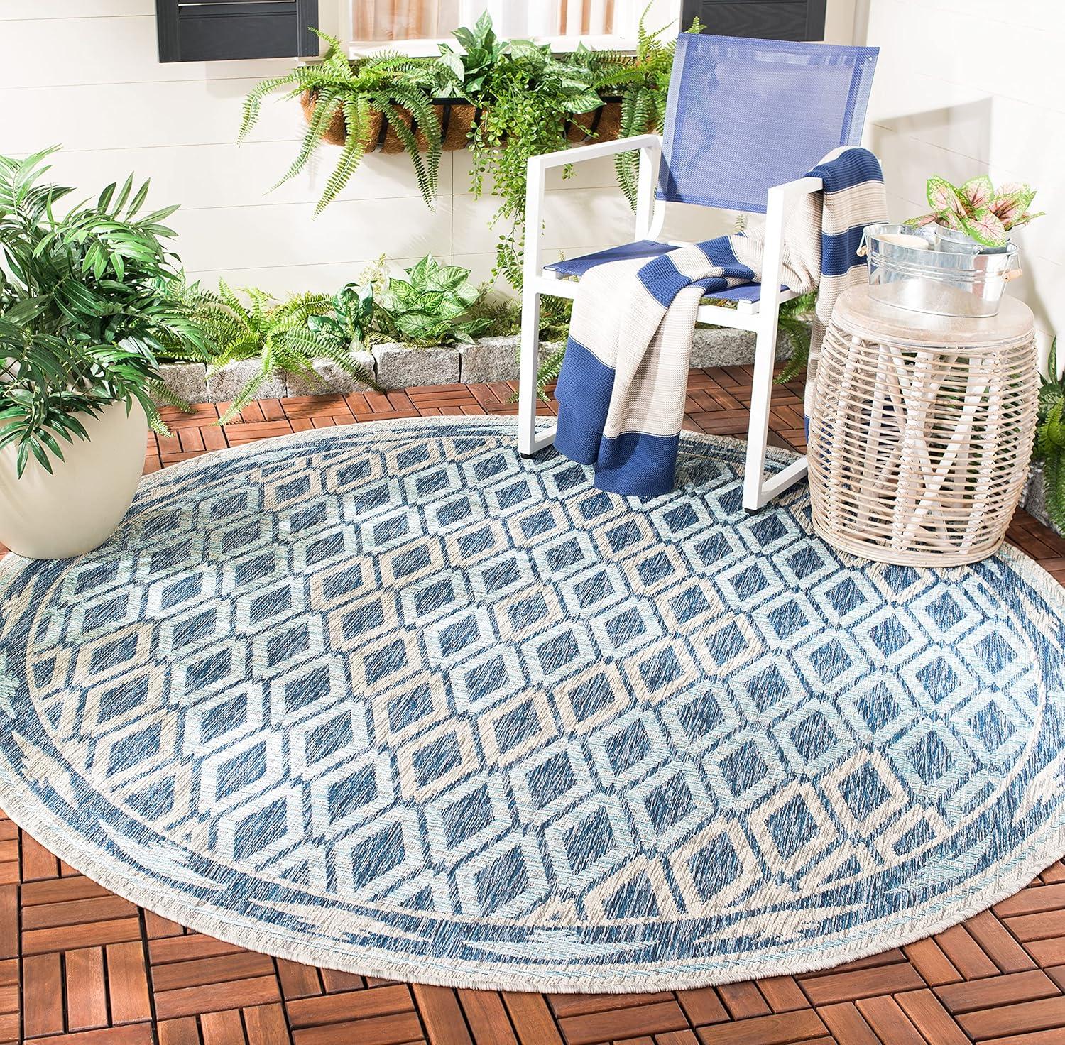 image:imageSAFAVIEH Washable Rug Outdoor Courtyard Collection 9 x 12 Navy amp Grey NonShedding amp Easy Cleaning Ideal for Patio Backyard Mudroom CY853136821NavyGrey