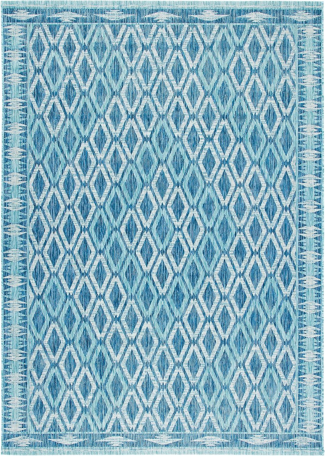 image:imageSAFAVIEH Washable Rug Outdoor Courtyard Collection 9 x 12 Navy amp Grey NonShedding amp Easy Cleaning Ideal for Patio Backyard Mudroom CY853136821NavyAqua