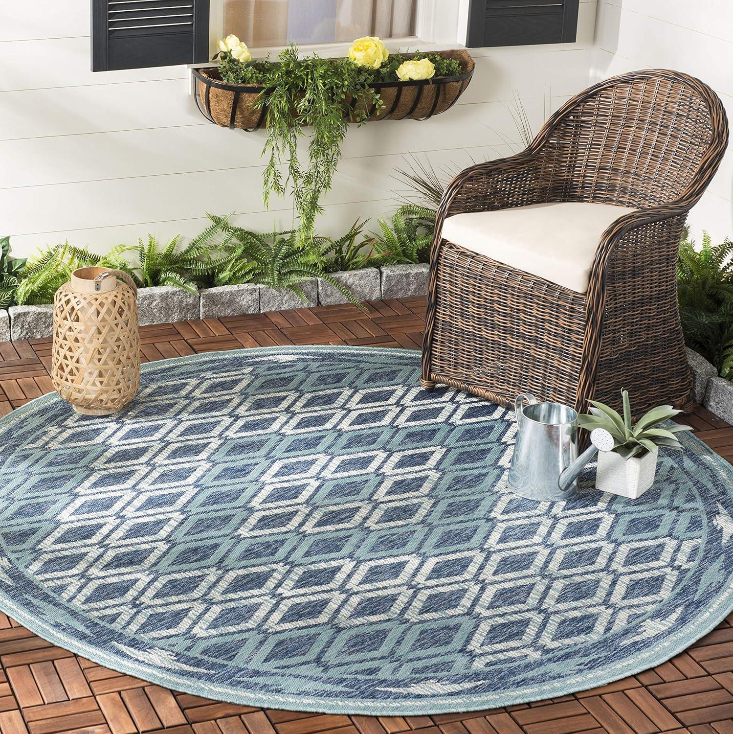 image:imageSAFAVIEH Washable Rug Outdoor Courtyard Collection 9 x 12 Navy amp Grey NonShedding amp Easy Cleaning Ideal for Patio Backyard Mudroom CY853136821NavyAqua