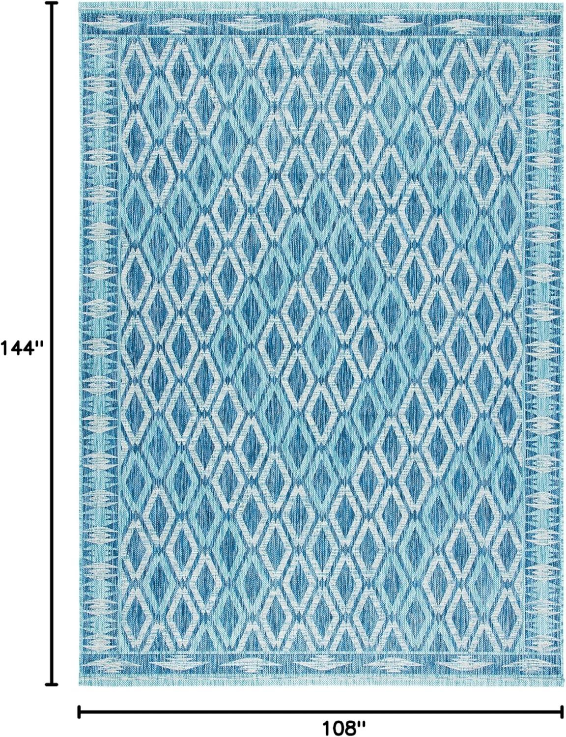 image:imageSAFAVIEH Washable Rug Outdoor Courtyard Collection 9 x 12 Navy amp Grey NonShedding amp Easy Cleaning Ideal for Patio Backyard Mudroom CY853136821NavyAqua