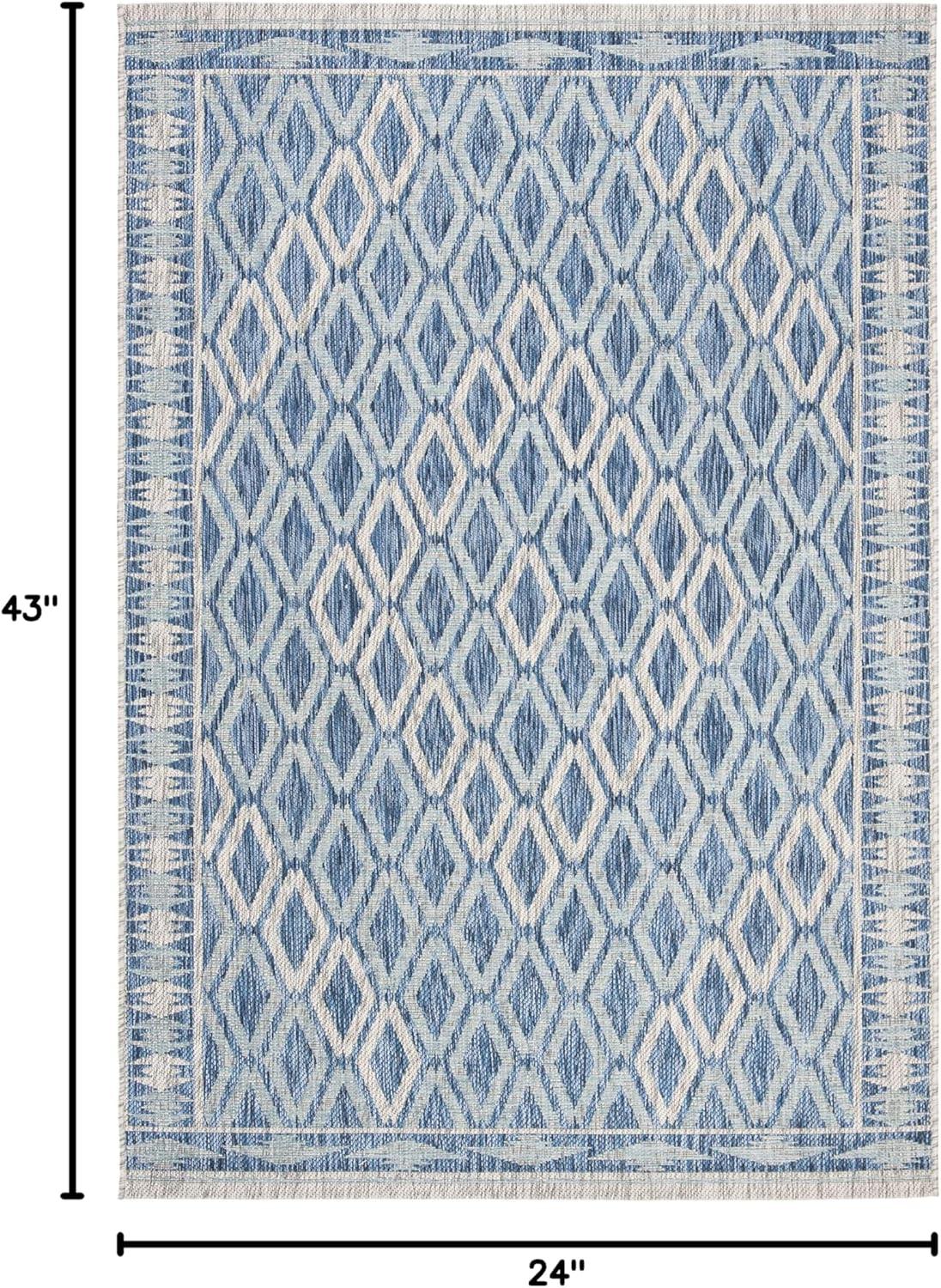image:imageSAFAVIEH Washable Rug Outdoor Courtyard Collection 9 x 12 Navy amp Grey NonShedding amp Easy Cleaning Ideal for Patio Backyard Mudroom CY853136821NavyGrey