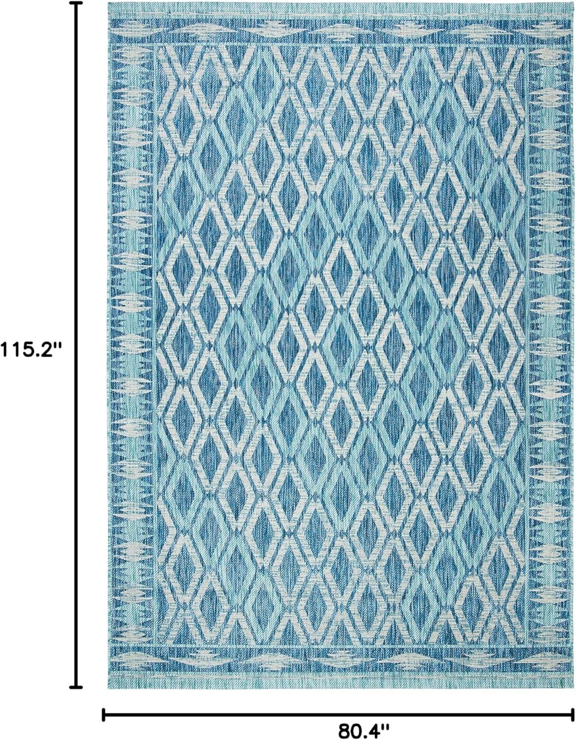 image:imageSAFAVIEH Washable Rug Outdoor Courtyard Collection 9 x 12 Navy amp Grey NonShedding amp Easy Cleaning Ideal for Patio Backyard Mudroom CY853136821NavyAqua