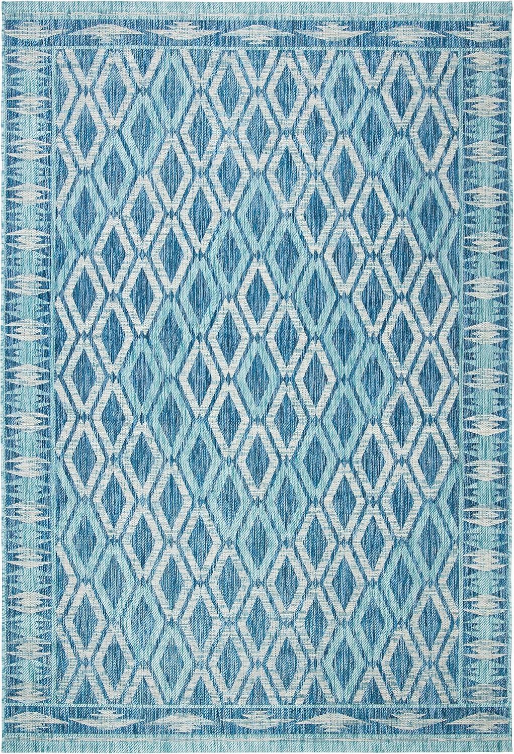 image:imageSAFAVIEH Washable Rug Outdoor Courtyard Collection 9 x 12 Navy amp Grey NonShedding amp Easy Cleaning Ideal for Patio Backyard Mudroom CY853136821NavyAqua