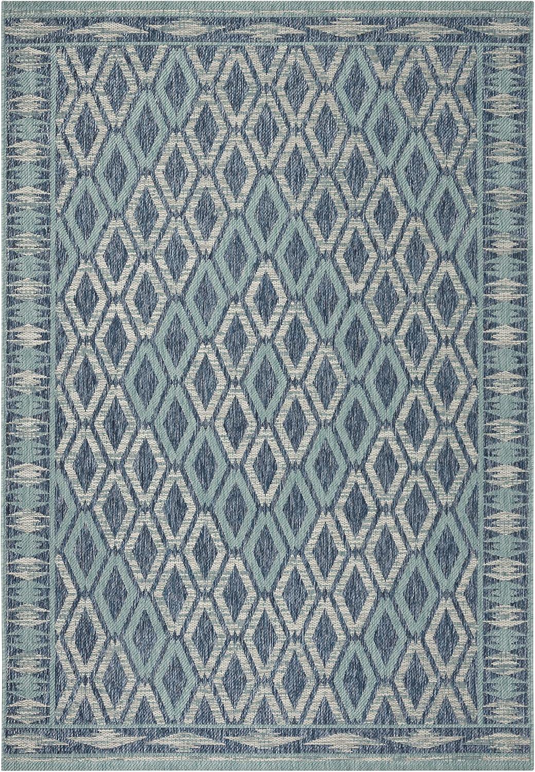 image:imageSAFAVIEH Washable Rug Outdoor Courtyard Collection 9 x 12 Navy amp Grey NonShedding amp Easy Cleaning Ideal for Patio Backyard Mudroom CY853136821NavyAqua