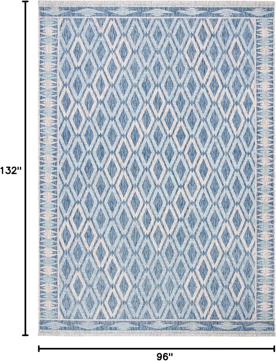 image:imageSAFAVIEH Washable Rug Outdoor Courtyard Collection 9 x 12 Navy amp Grey NonShedding amp Easy Cleaning Ideal for Patio Backyard Mudroom CY853136821NavyGrey