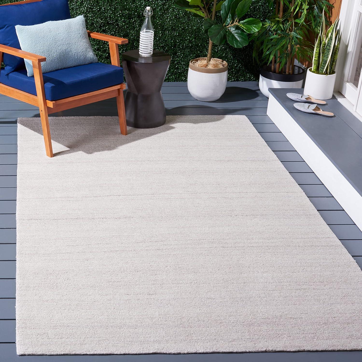 image:imageSAFAVIEH Washable Rug Outdoor MicroLoop Collection 5 x 8 Dark Grey Handmade NonShedding amp Easy to Clean Ideal for Patio Backyard Mudroom OMP101GBeige