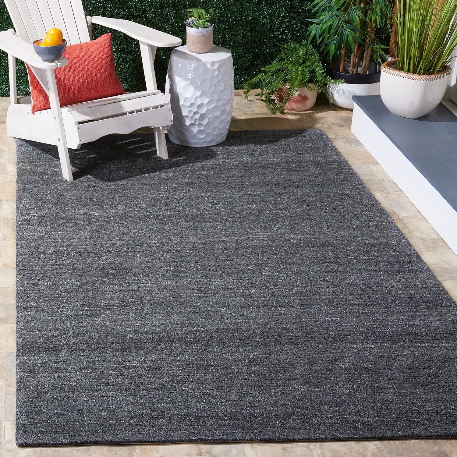 image:imageSAFAVIEH Washable Rug Outdoor MicroLoop Collection 5 x 8 Dark Grey Handmade NonShedding amp Easy to Clean Ideal for Patio Backyard Mudroom OMP101GDark Grey