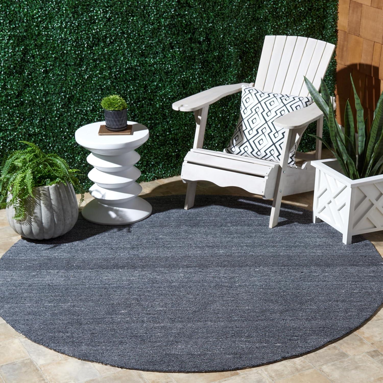 image:imageSAFAVIEH Washable Rug Outdoor MicroLoop Collection 5 x 8 Dark Grey Handmade NonShedding amp Easy to Clean Ideal for Patio Backyard Mudroom OMP101GDark Grey