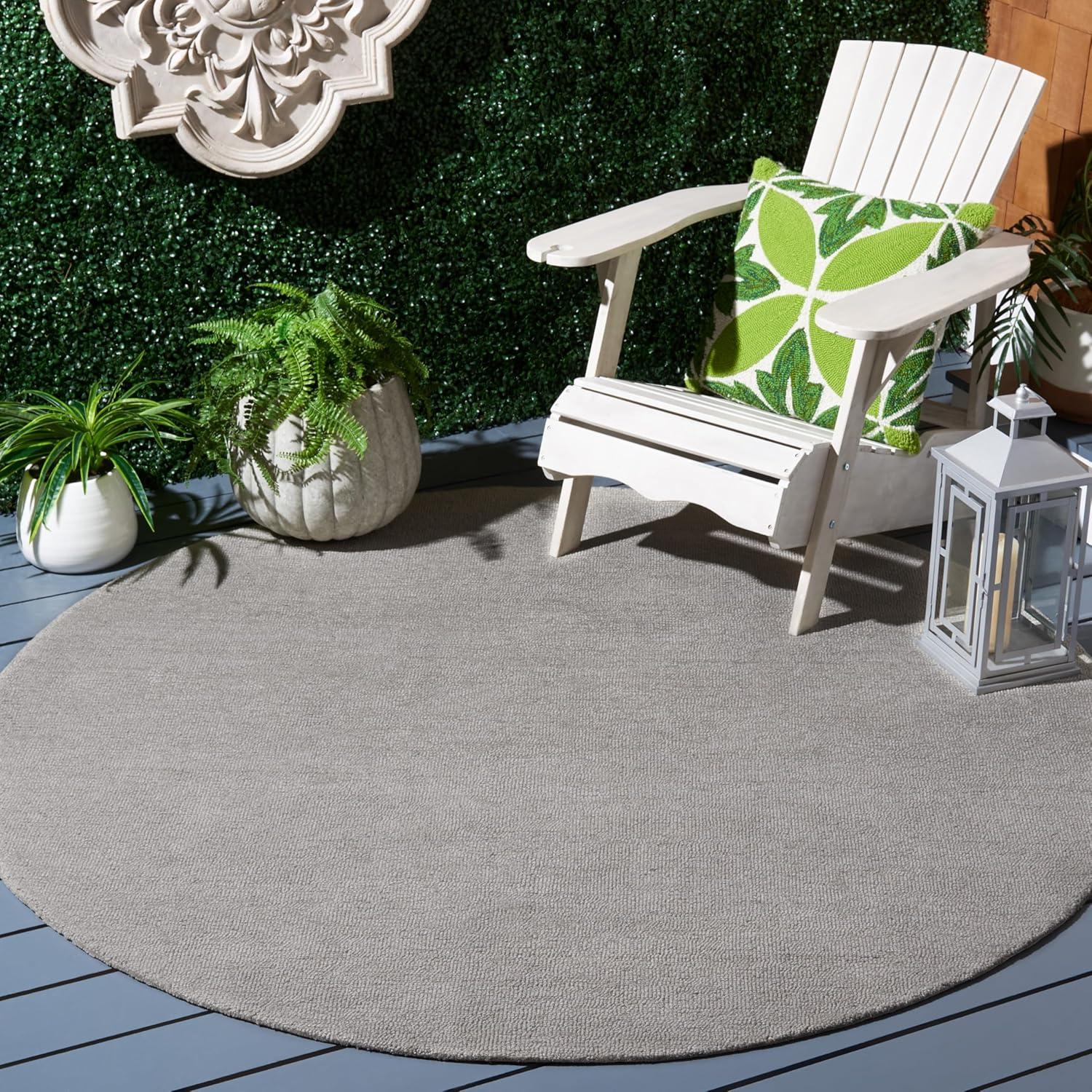 image:imageSAFAVIEH Washable Rug Outdoor MicroLoop Collection 5 x 8 Dark Grey Handmade NonShedding amp Easy to Clean Ideal for Patio Backyard Mudroom OMP101GGrey