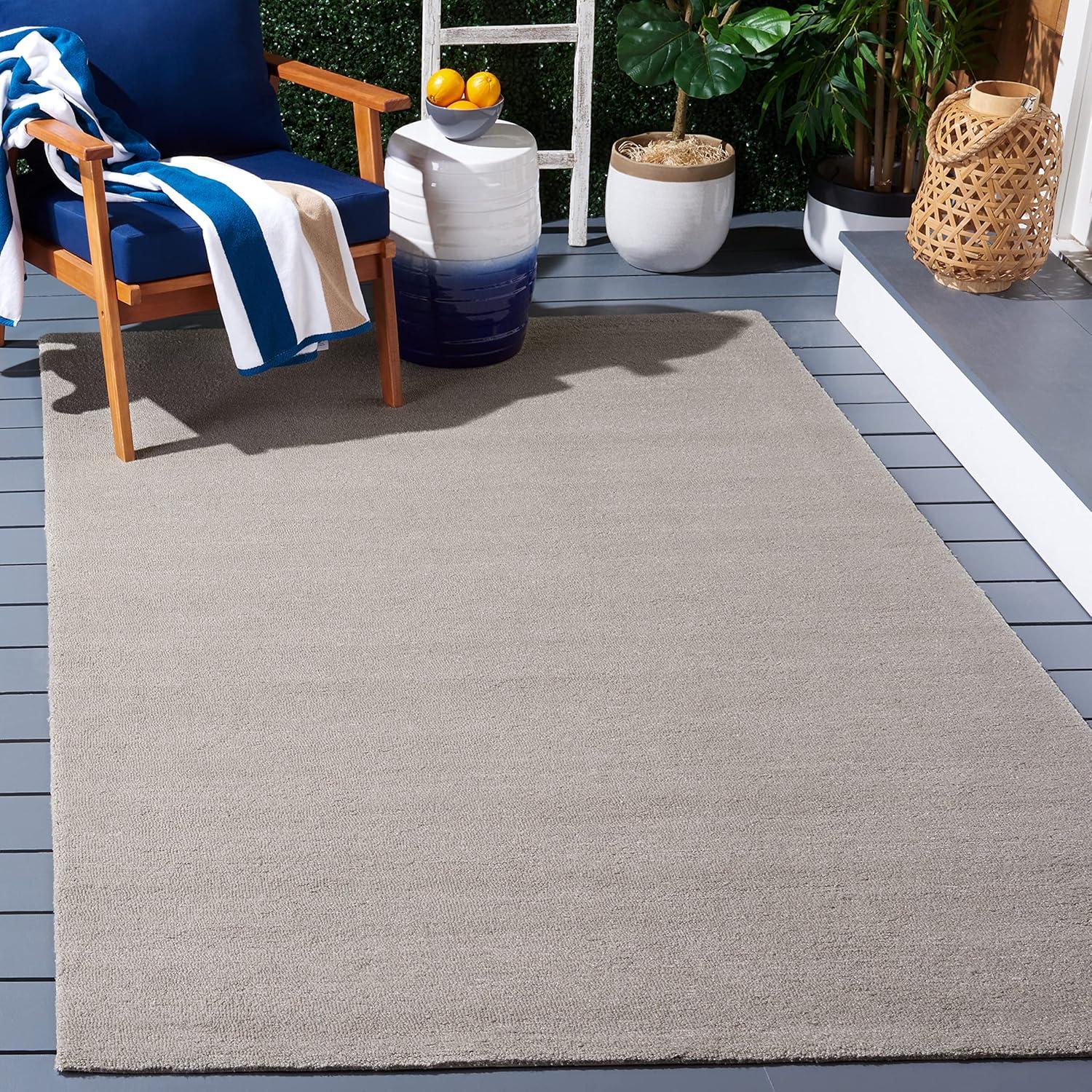 image:imageSAFAVIEH Washable Rug Outdoor MicroLoop Collection 5 x 8 Dark Grey Handmade NonShedding amp Easy to Clean Ideal for Patio Backyard Mudroom OMP101GGrey