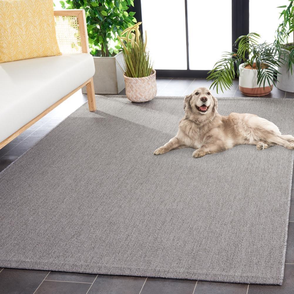 image:imageSAFAVIEH Washable Rug Outdoor Sisal AllWeather Collection 8 x 10 Natural NonShedding amp Easy to Clean Ideal for Patio Backyard Mudroom SAW642BGrey