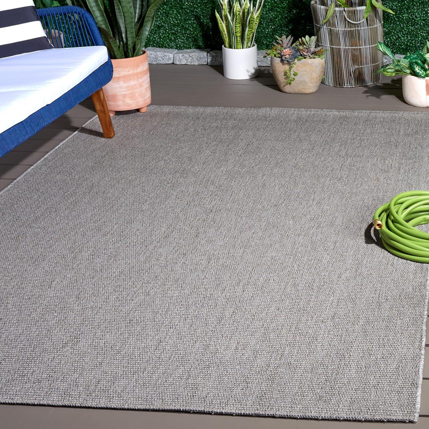 image:imageSAFAVIEH Washable Rug Outdoor Sisal AllWeather Collection 8 x 10 Natural NonShedding amp Easy to Clean Ideal for Patio Backyard Mudroom SAW642BGrey