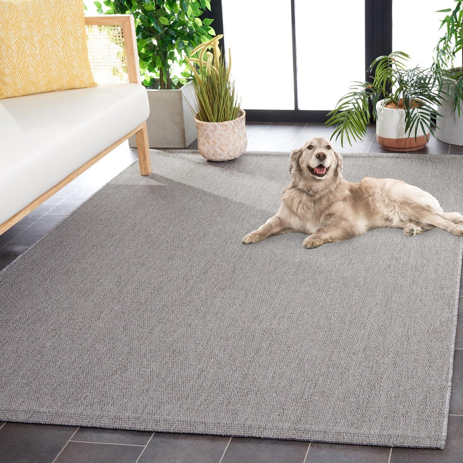 image:imageSAFAVIEH Washable Rug Outdoor Sisal AllWeather Collection 8 x 10 Natural NonShedding amp Easy to Clean Ideal for Patio Backyard Mudroom SAW642BGrey