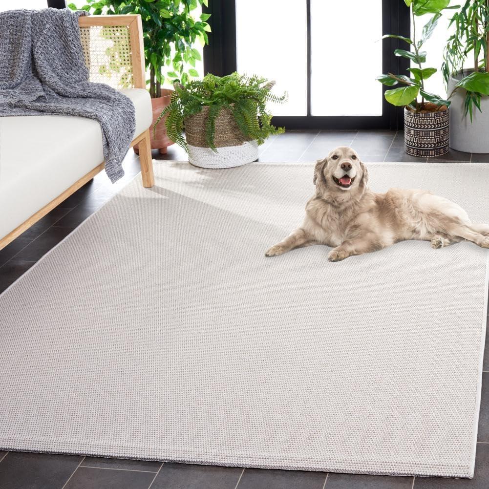image:imageSAFAVIEH Washable Rug Outdoor Sisal AllWeather Collection 8 x 10 Natural NonShedding amp Easy to Clean Ideal for Patio Backyard Mudroom SAW642BIvoryBeige