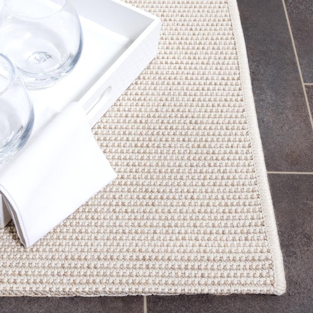 image:imageSAFAVIEH Washable Rug Outdoor Sisal AllWeather Collection 8 x 10 Natural NonShedding amp Easy to Clean Ideal for Patio Backyard Mudroom SAW642BIvoryBeige