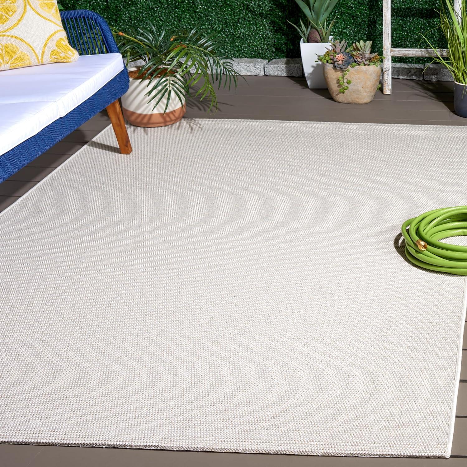 image:imageSAFAVIEH Washable Rug Outdoor Sisal AllWeather Collection 8 x 10 Natural NonShedding amp Easy to Clean Ideal for Patio Backyard Mudroom SAW642BIvoryBeige