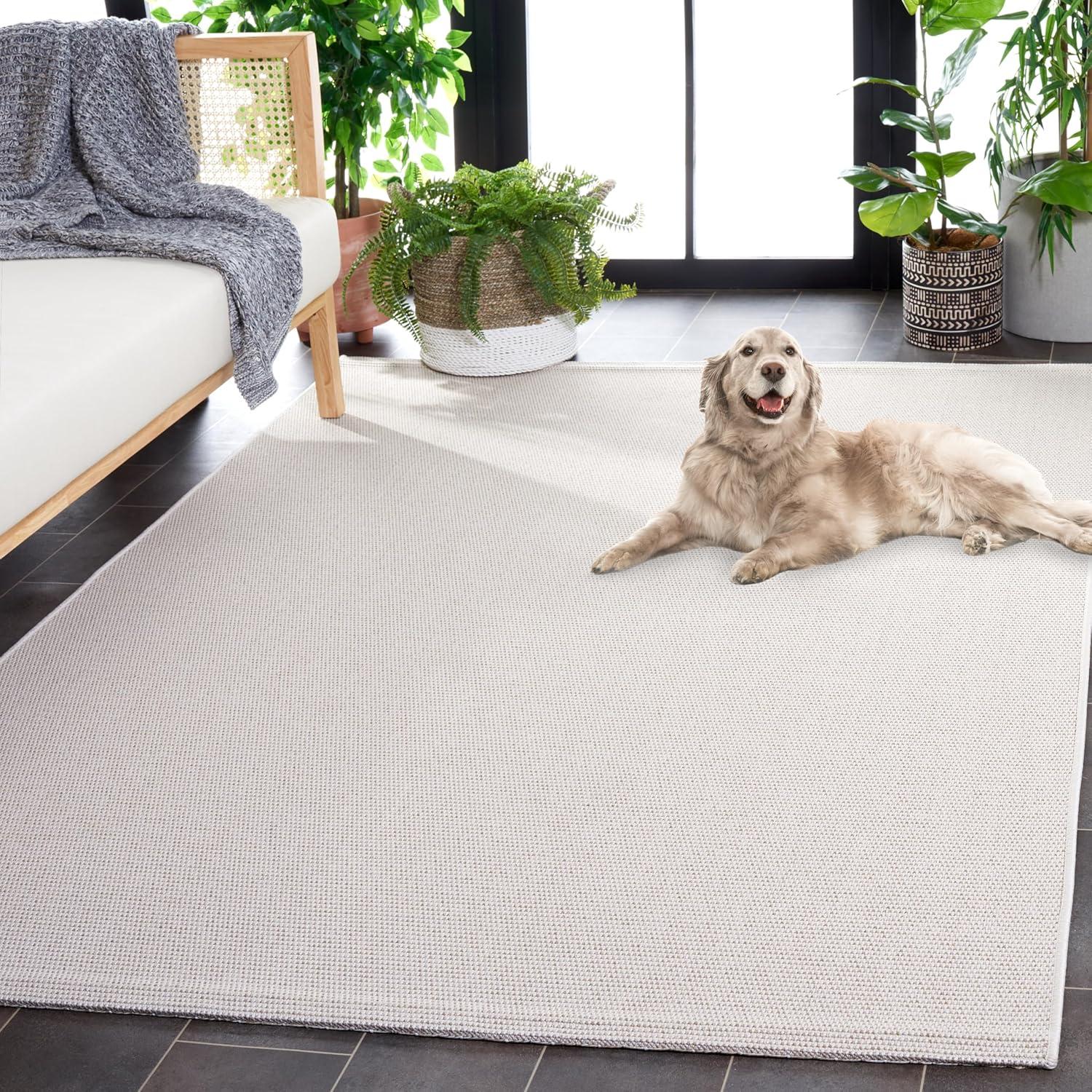 image:imageSAFAVIEH Washable Rug Outdoor Sisal AllWeather Collection 8 x 10 Natural NonShedding amp Easy to Clean Ideal for Patio Backyard Mudroom SAW642BIvoryBeige