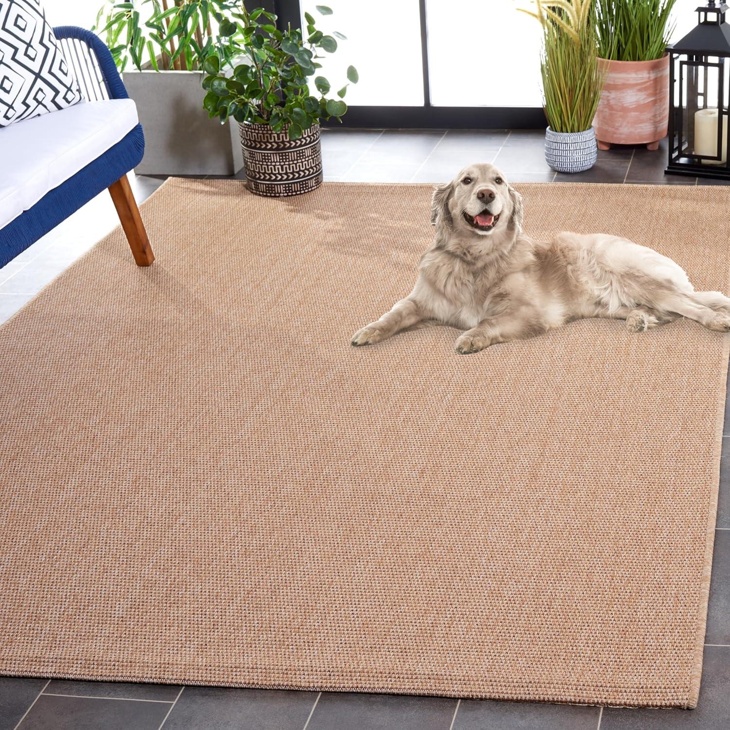 image:imageSAFAVIEH Washable Rug Outdoor Sisal AllWeather Collection 8 x 10 Natural NonShedding amp Easy to Clean Ideal for Patio Backyard Mudroom SAW642BNatural