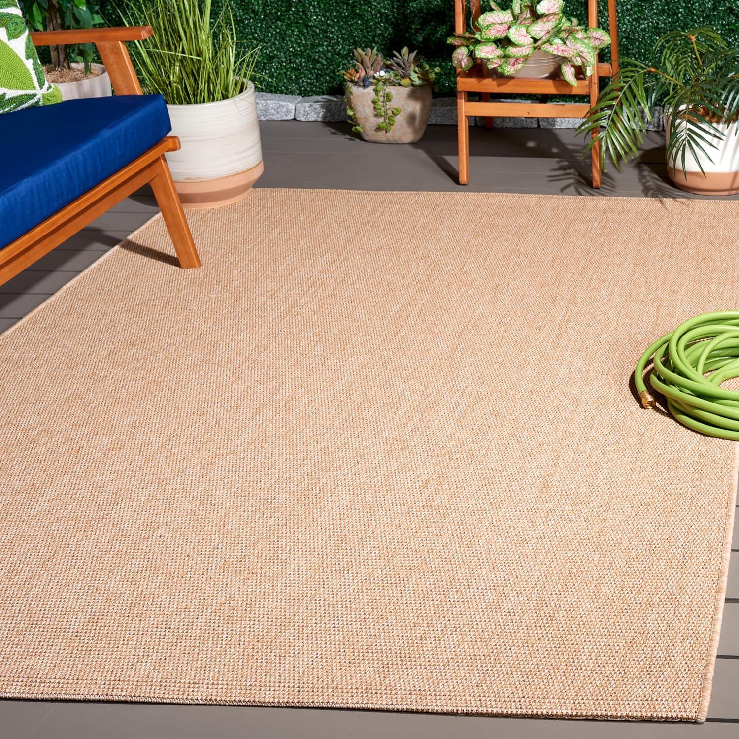 image:imageSAFAVIEH Washable Rug Outdoor Sisal AllWeather Collection 8 x 10 Natural NonShedding amp Easy to Clean Ideal for Patio Backyard Mudroom SAW642BNatural