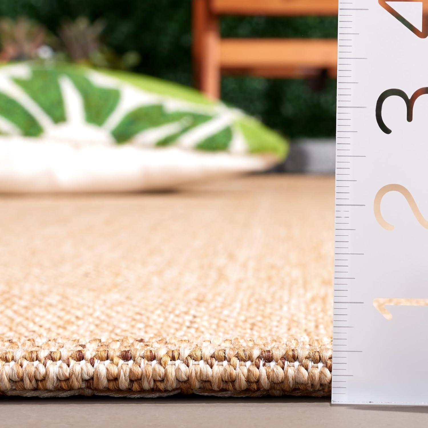 image:imageSAFAVIEH Washable Rug Outdoor Sisal AllWeather Collection 8 x 10 Natural NonShedding amp Easy to Clean Ideal for Patio Backyard Mudroom SAW642BNatural
