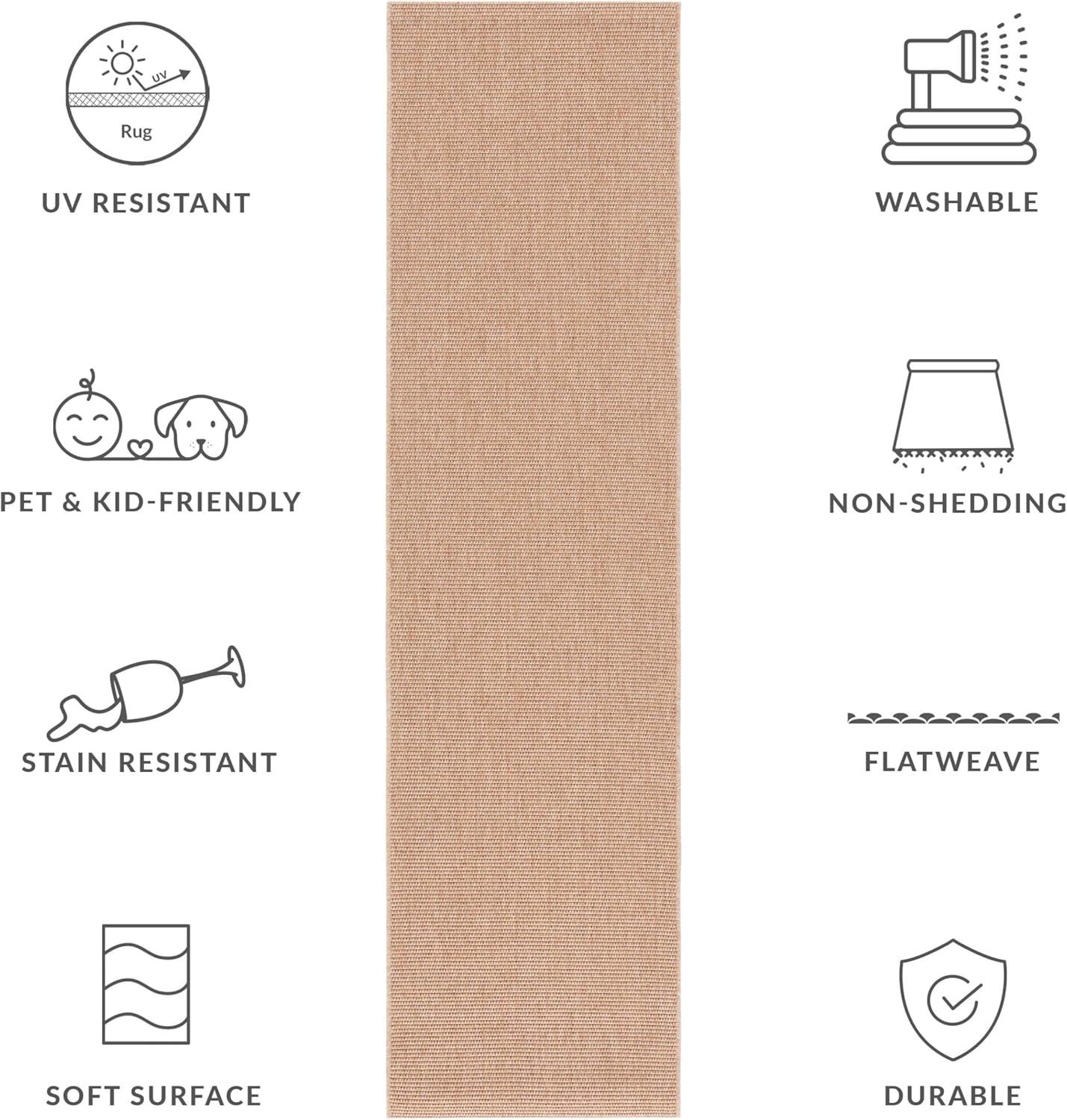 image:imageSAFAVIEH Washable Rug Outdoor Sisal AllWeather Collection 8 x 10 Natural NonShedding amp Easy to Clean Ideal for Patio Backyard Mudroom SAW642BNatural