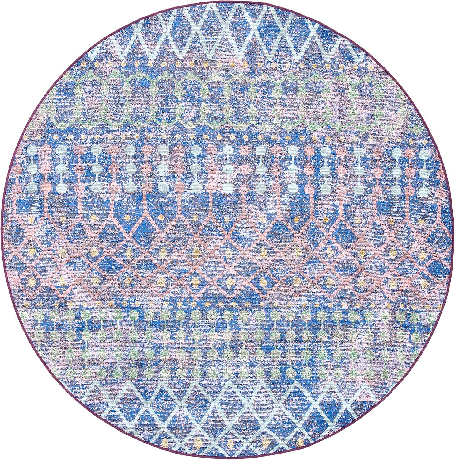 image:imageSAFAVIEH Washable Rug Outdoor Summer Collection 53 x 76 Blue amp Light Blue NonShedding amp Easy to Clean Ideal for Patio Backyard Mudroom SMR452MBlueLight Blue