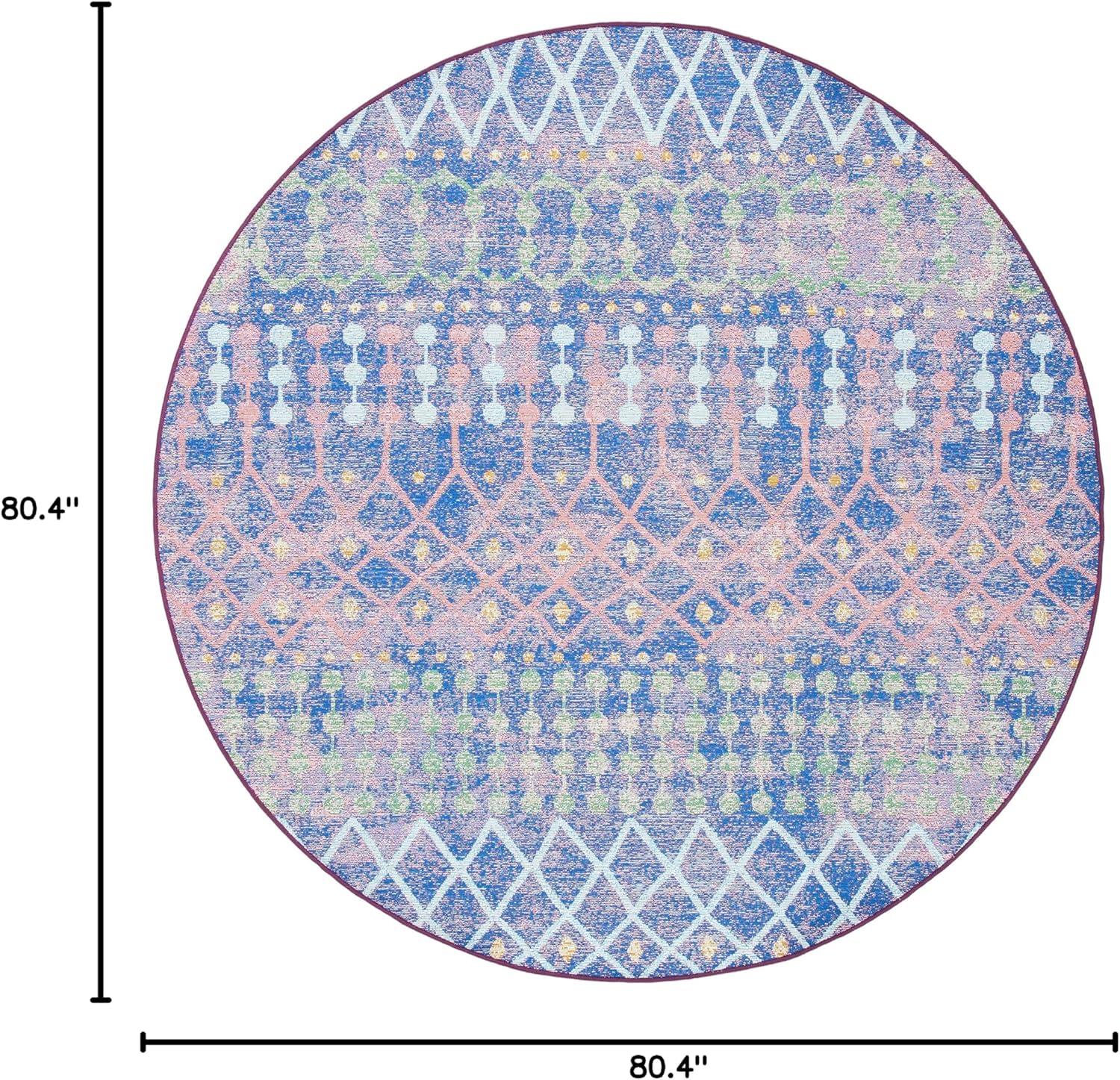 image:imageSAFAVIEH Washable Rug Outdoor Summer Collection 53 x 76 Blue amp Light Blue NonShedding amp Easy to Clean Ideal for Patio Backyard Mudroom SMR452MBlueLight Blue