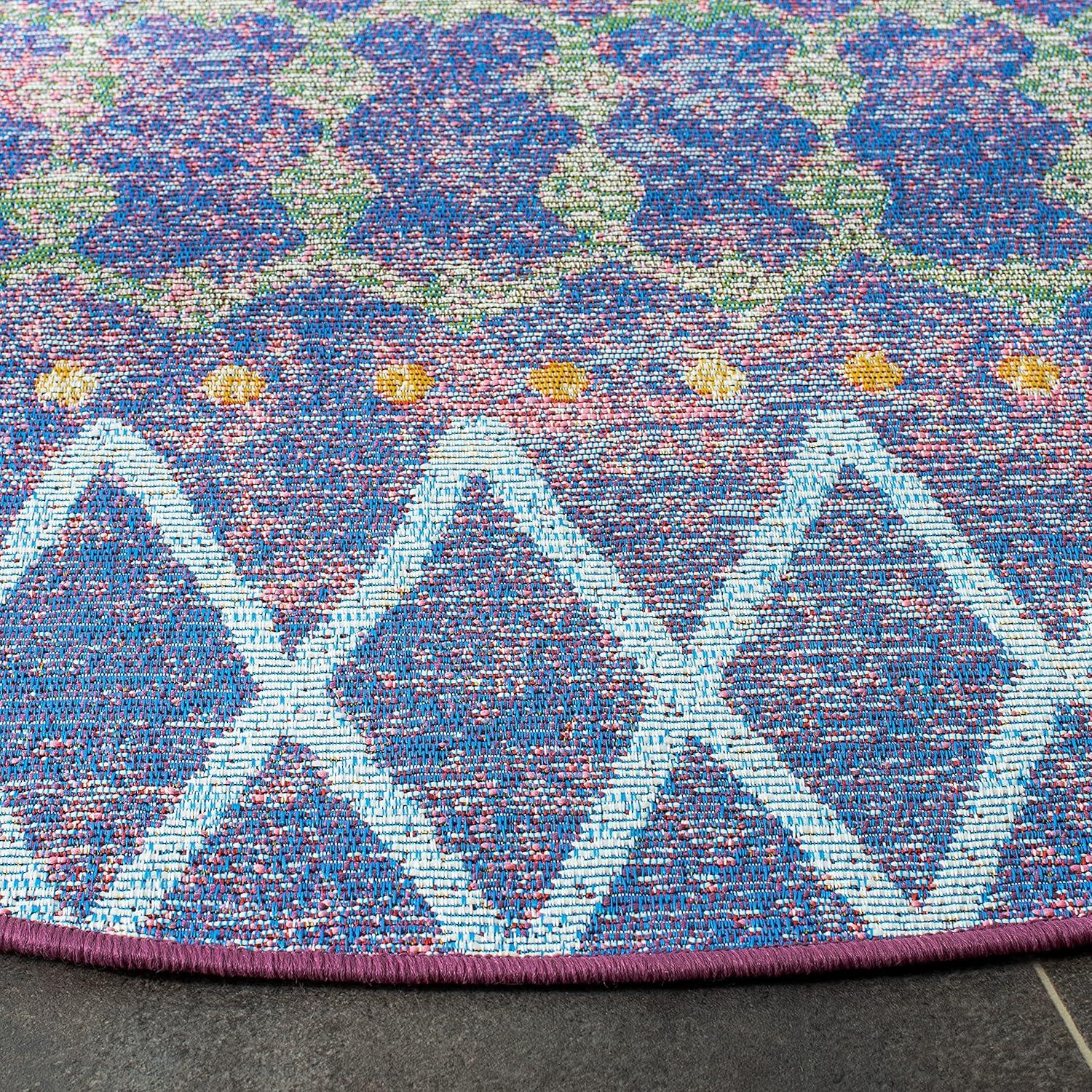 image:imageSAFAVIEH Washable Rug Outdoor Summer Collection 53 x 76 Blue amp Light Blue NonShedding amp Easy to Clean Ideal for Patio Backyard Mudroom SMR452MBlueLight Blue