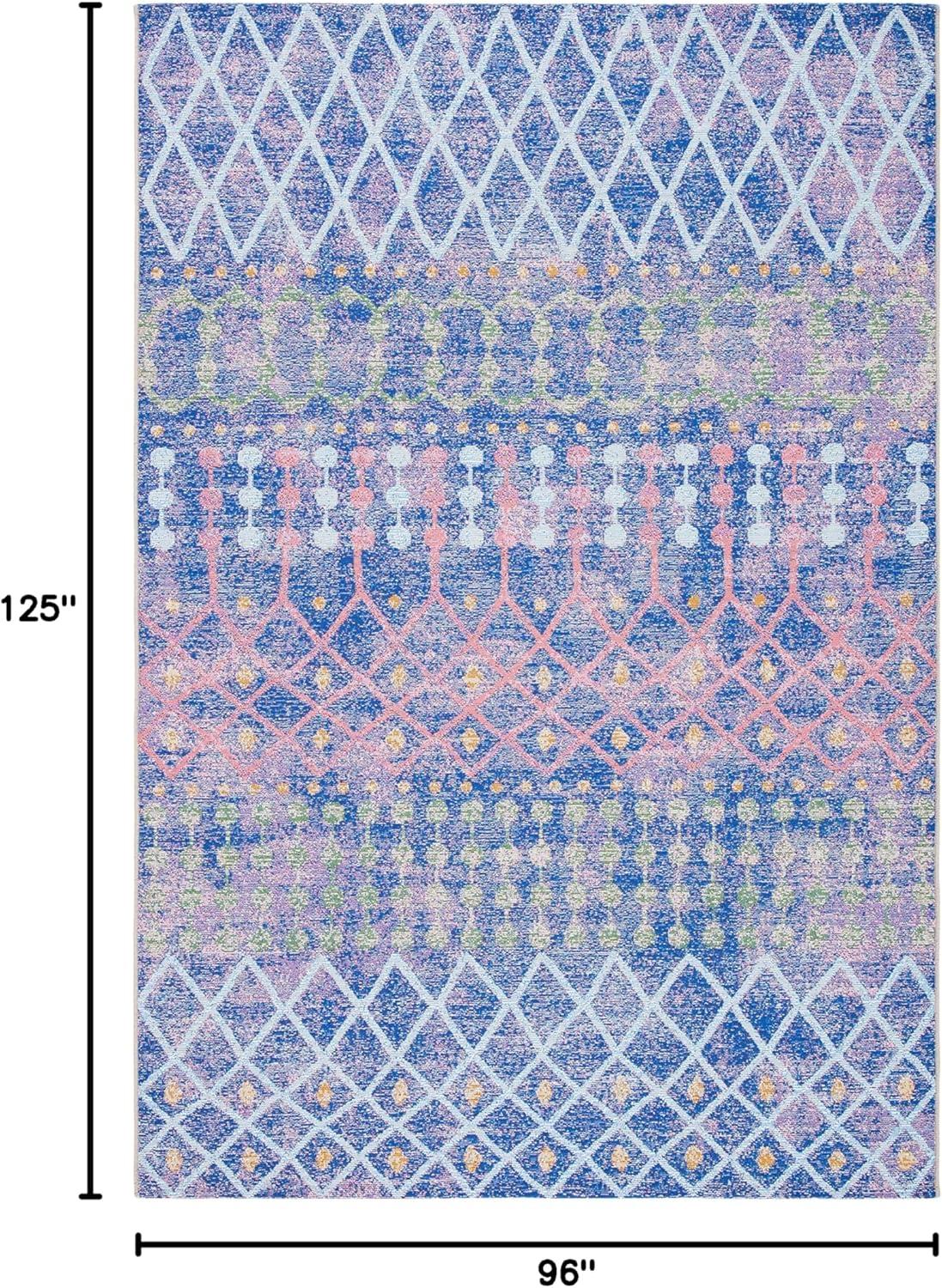 image:imageSAFAVIEH Washable Rug Outdoor Summer Collection 53 x 76 Blue amp Light Blue NonShedding amp Easy to Clean Ideal for Patio Backyard Mudroom SMR452MBlueLight Blue