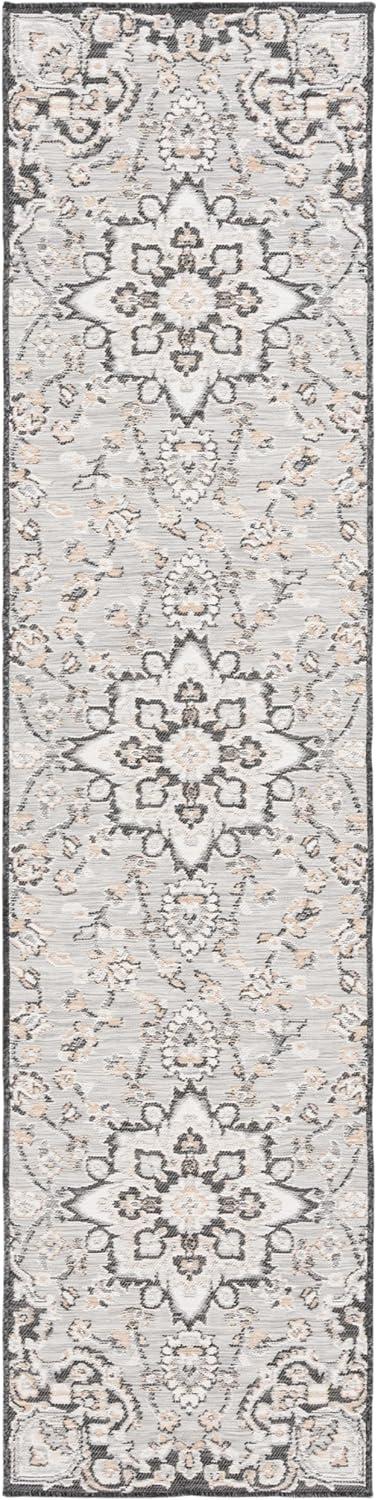 image:imageSAFAVIEH Washable Rug Outdoor Sunrise Collection 8 x 10 Grey amp Beige Black NonShedding amp Easy to Clean Ideal for Patio Backyard Mudroom SUN696FGreyBeige Black