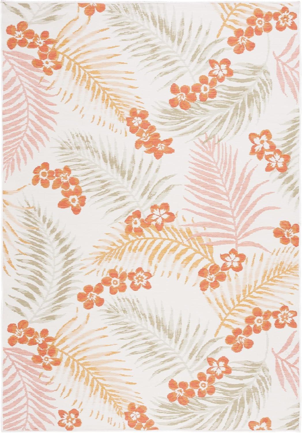 image:imageSAFAVIEH Washable Rug Outdoor Sunrise Collection 8 x 10 Ivory amp Blue Gold NonShedding amp Easy to Clean Ideal for Patio Backyard Mudroom SUN675AIvoryRust Sage