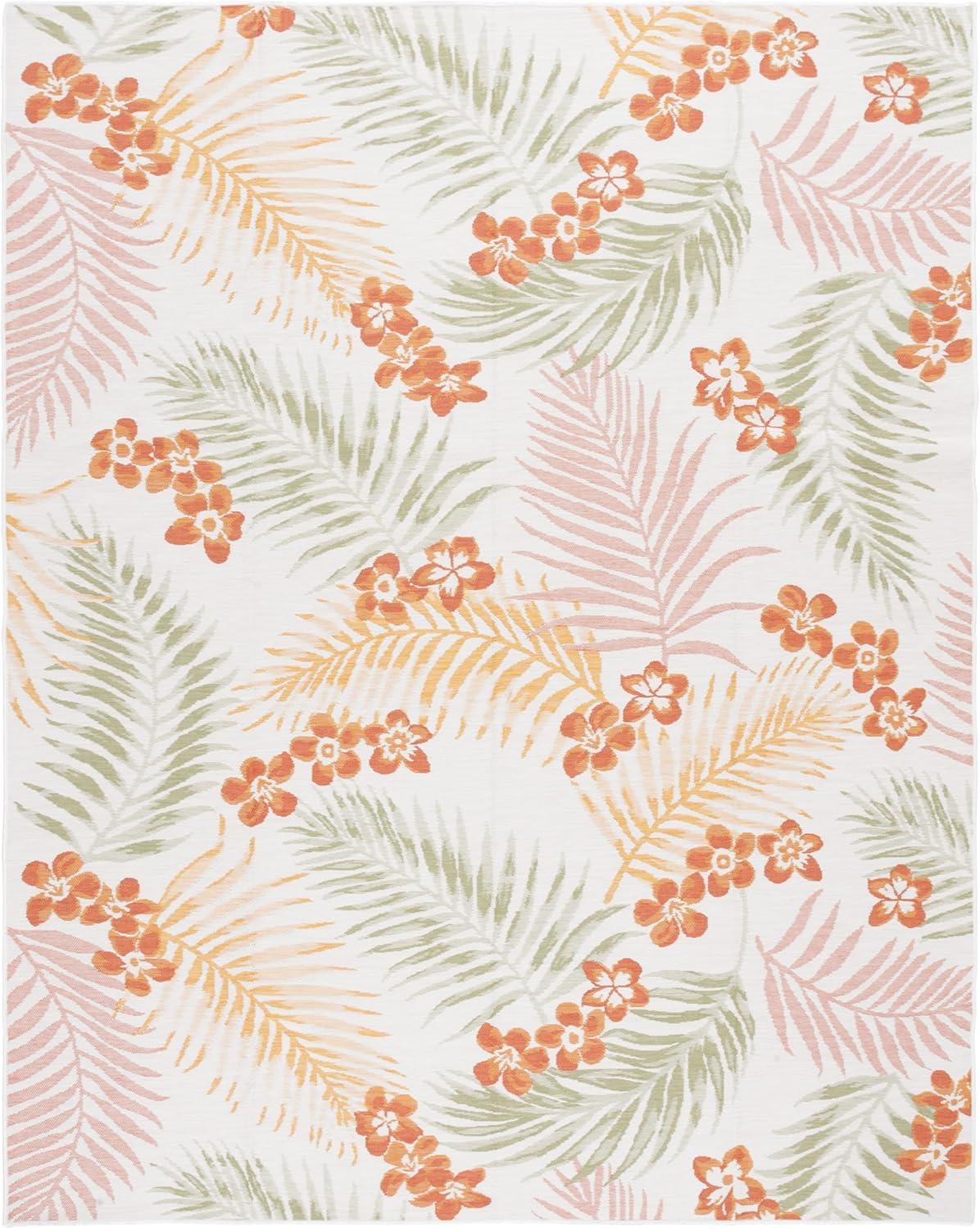 image:imageSAFAVIEH Washable Rug Outdoor Sunrise Collection 8 x 10 Ivory amp Blue Gold NonShedding amp Easy to Clean Ideal for Patio Backyard Mudroom SUN675AIvoryRust Sage