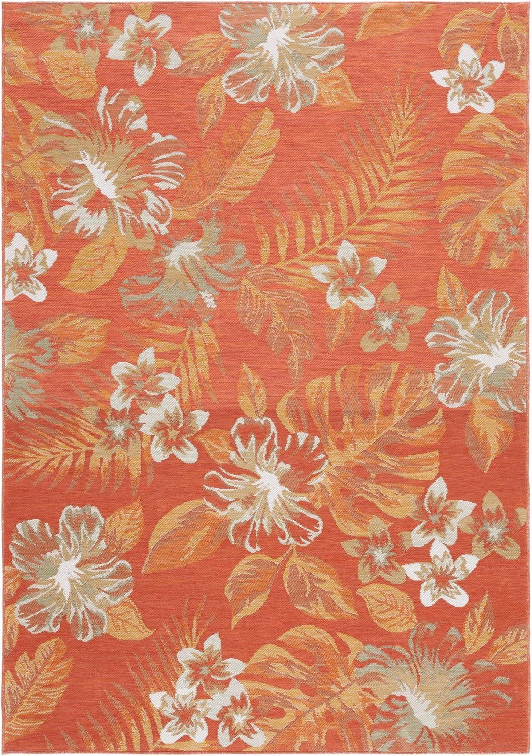 image:imageSAFAVIEH Washable Rug Outdoor Sunrise Collection 8 x 10 Ivory amp Rust Blue NonShedding amp Easy to Clean Ideal for Patio Backyard Mudroom SUN671CIvoryRust Sage