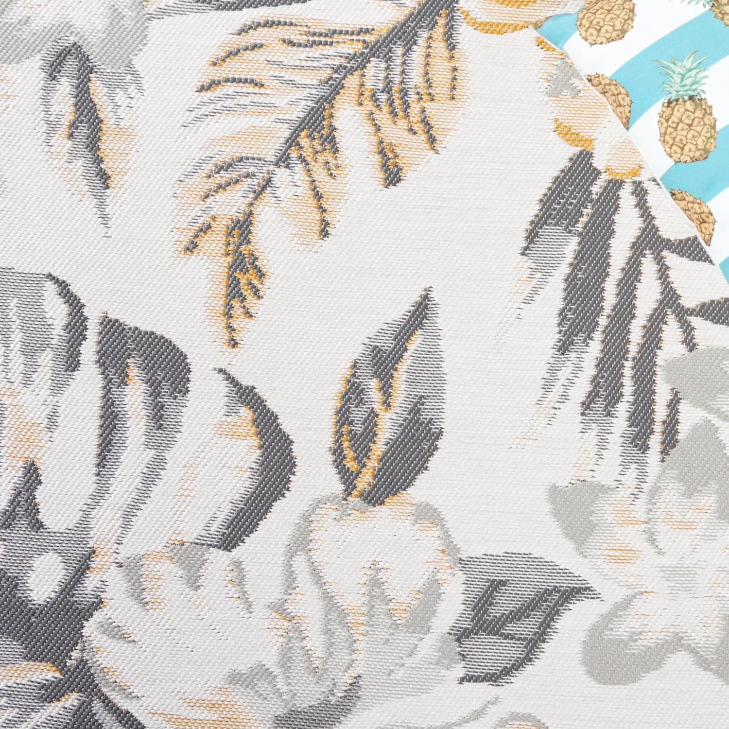 image:imageSAFAVIEH Washable Rug Outdoor Sunrise Collection 8 x 10 Ivory amp Rust Blue NonShedding amp Easy to Clean Ideal for Patio Backyard Mudroom SUN671CIvoryGrey Gold