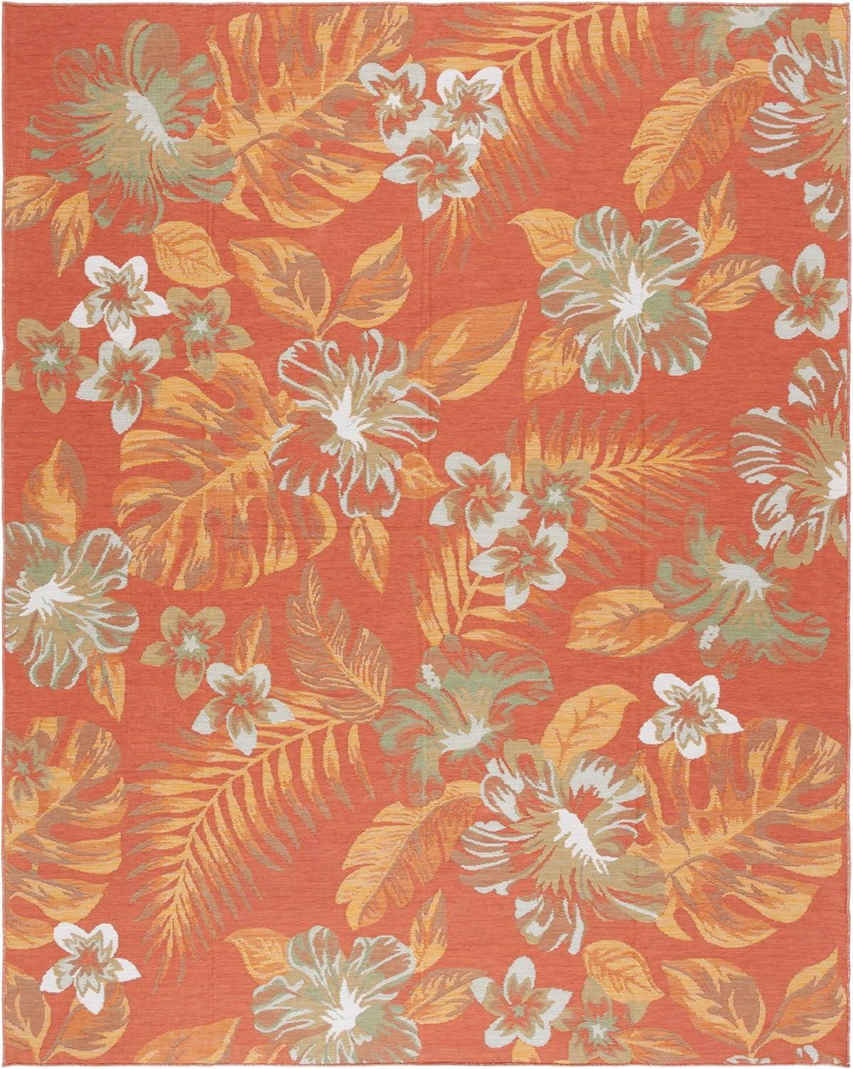 image:imageSAFAVIEH Washable Rug Outdoor Sunrise Collection 8 x 10 Ivory amp Rust Blue NonShedding amp Easy to Clean Ideal for Patio Backyard Mudroom SUN671CIvoryRust Sage